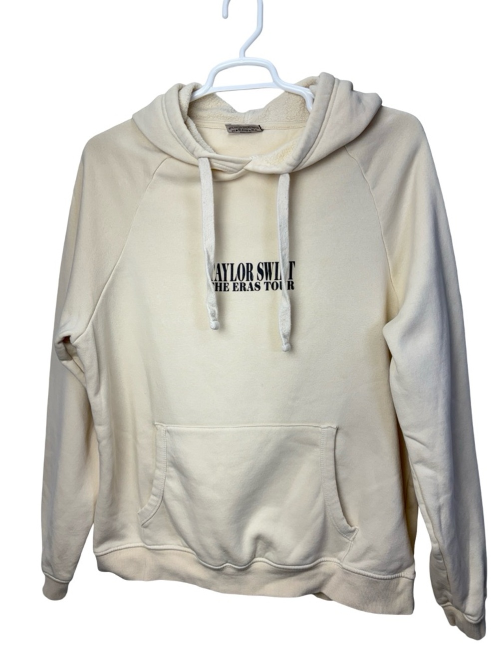 Taylor Swift The Eras Tour Hoodie Sweatshirt Womens Large  Cream Pullover Thick